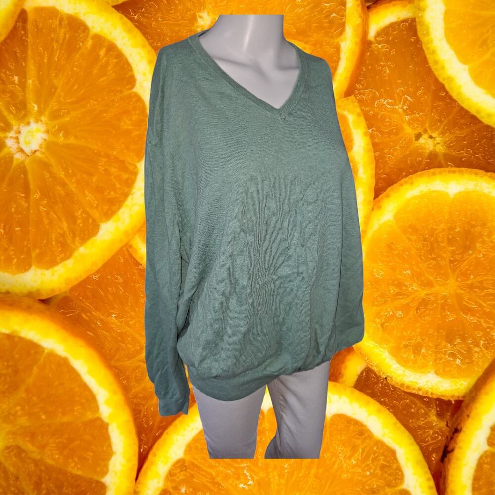 Polo Ralph Lauren Light‎ Green V Neck Pima Cotton Sweater Size 2XL